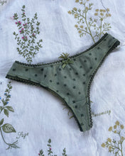 Load image into Gallery viewer, The Khaki Floral Pointelle Knickers