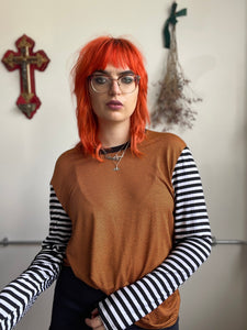 The Insecticide Tee in Orange stripe