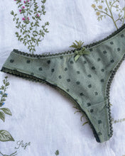 Load image into Gallery viewer, The Khaki Floral Pointelle Knickers