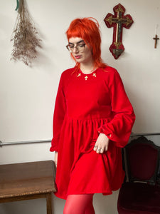 The Tybalt dress in red velvet