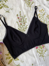 Load image into Gallery viewer, Black organic jersey Bralette
