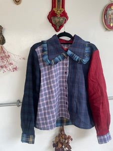 The Sable Shirt in tartan linen XL