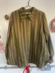 The Sable Shirt in Linen Stripes