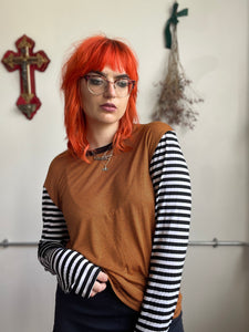 The Insecticide Tee in Orange stripe