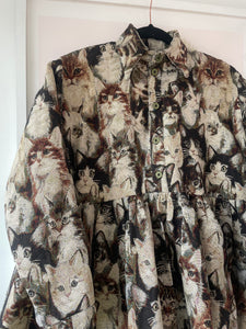 The Baudelaire Dress in Cat Tapestry