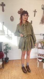 The Ennis Skirt in Linen Stripes