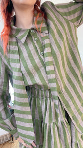 The Sable Shirt in Linen Stripes