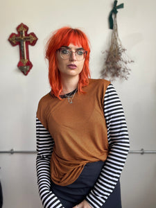 The Insecticide Tee in Orange stripe