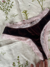 Load image into Gallery viewer, Brown velvet thong 6

