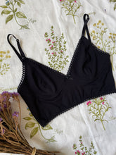 Load image into Gallery viewer, Black organic jersey Bralette

